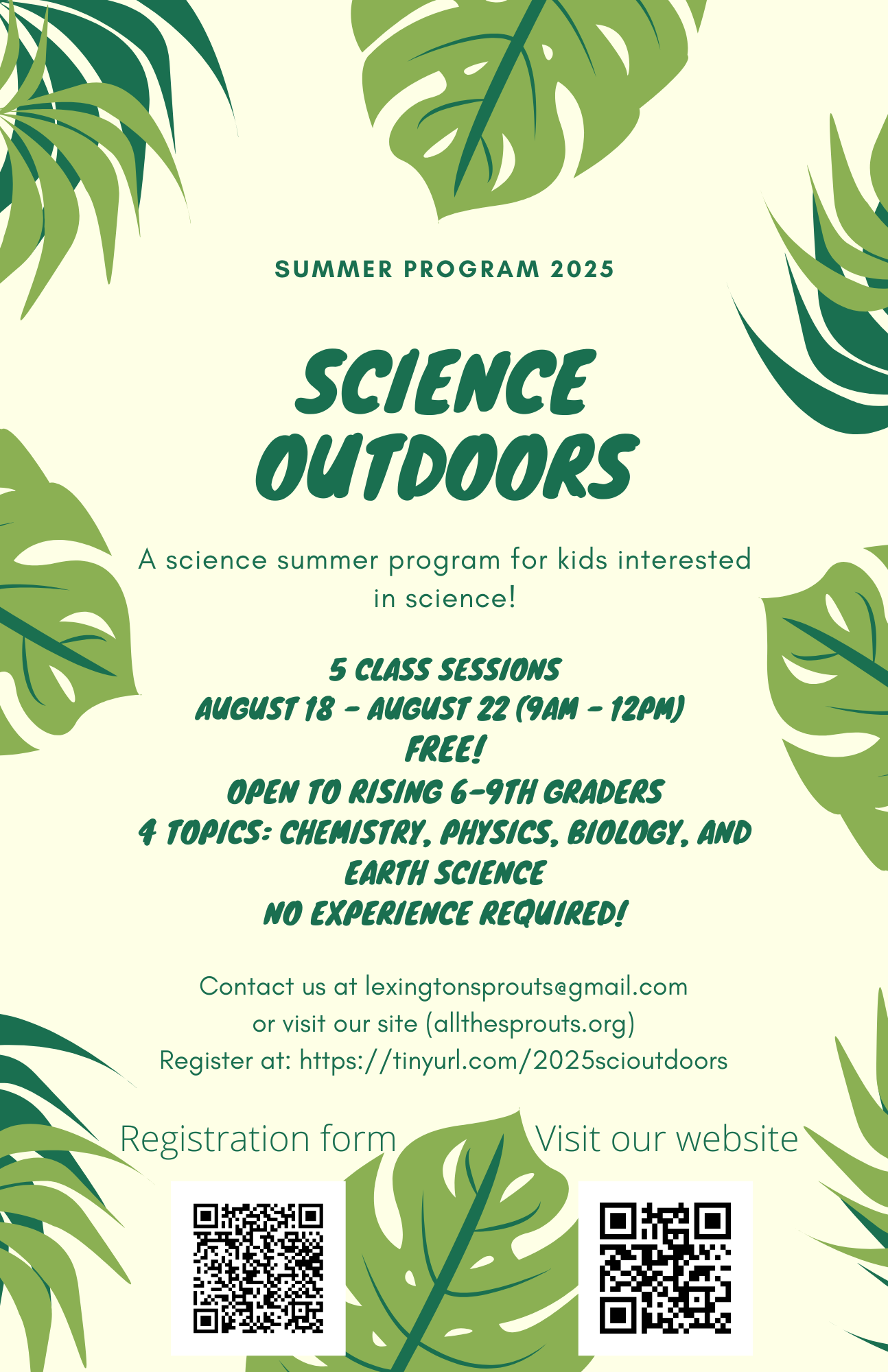 Flyer for Science Outdoors Season 5