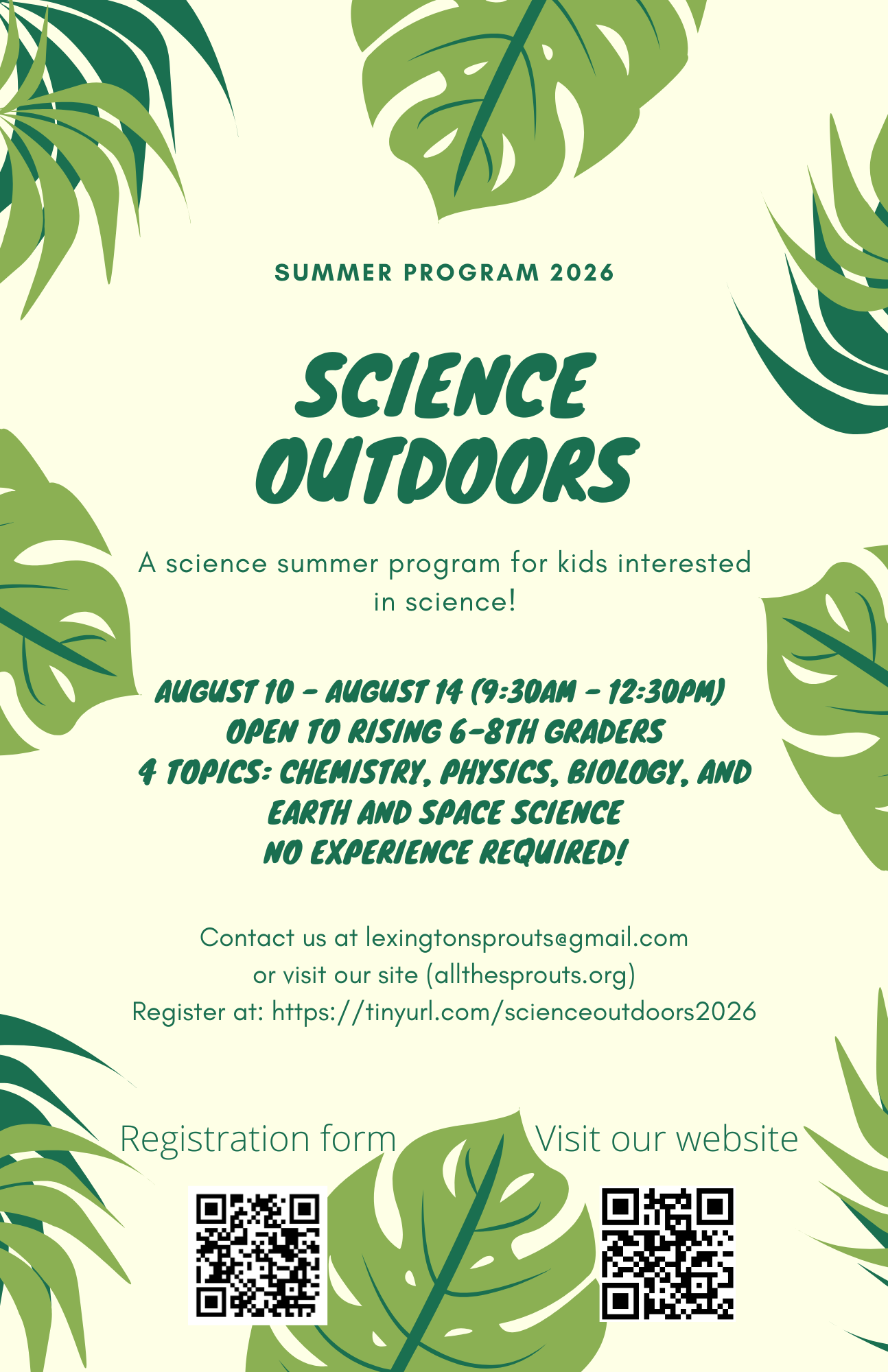 Flyer for Science Outdoors Season 6